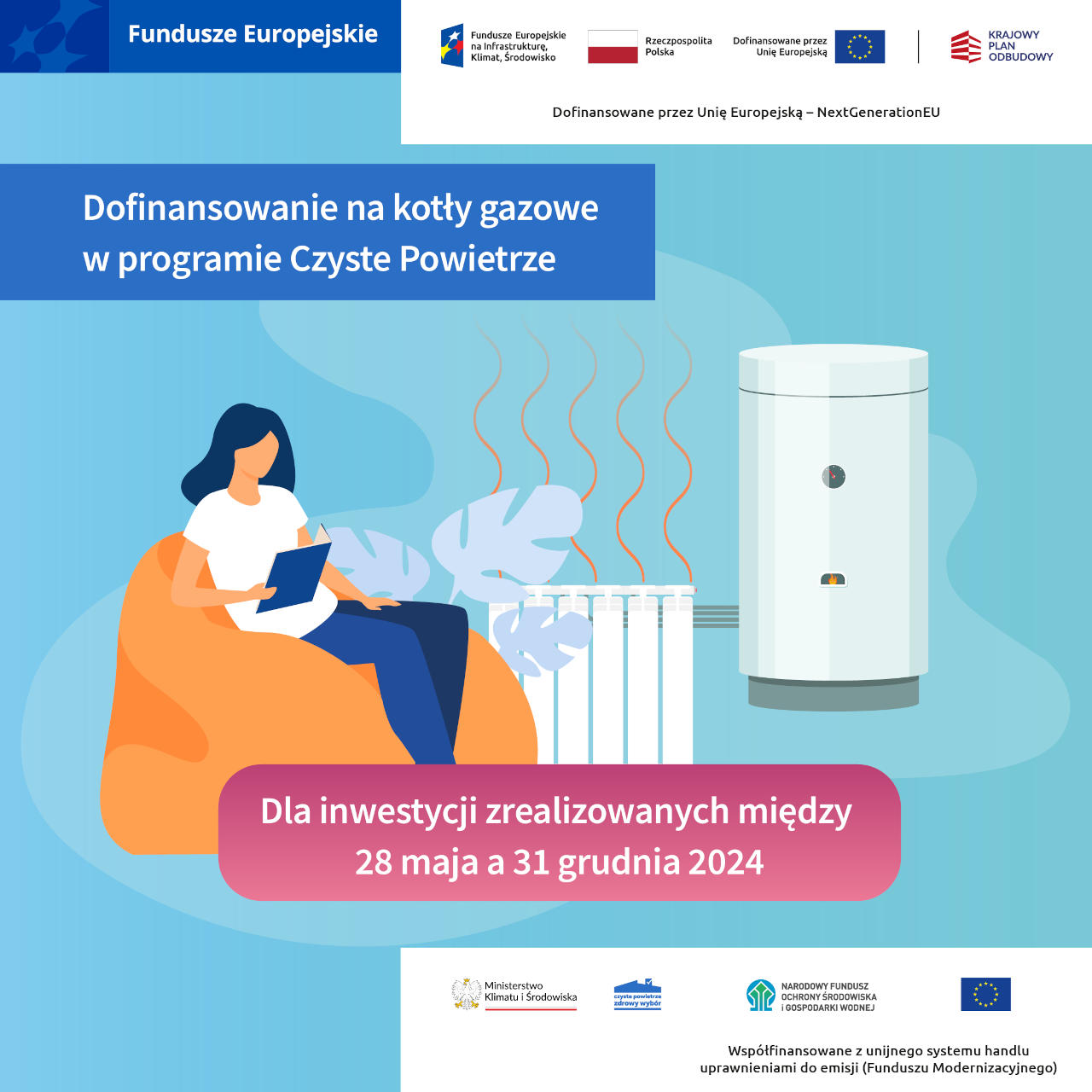 Baner - Dofinansowanie na kotły gazowe w programie Czyste Powietrze
